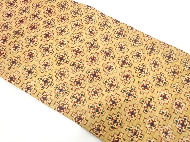 JAPANESEKIMONO / ANTIQUE TSUMUGI HANA-MON PATTERN NAGOYA OBI (MAY BE W